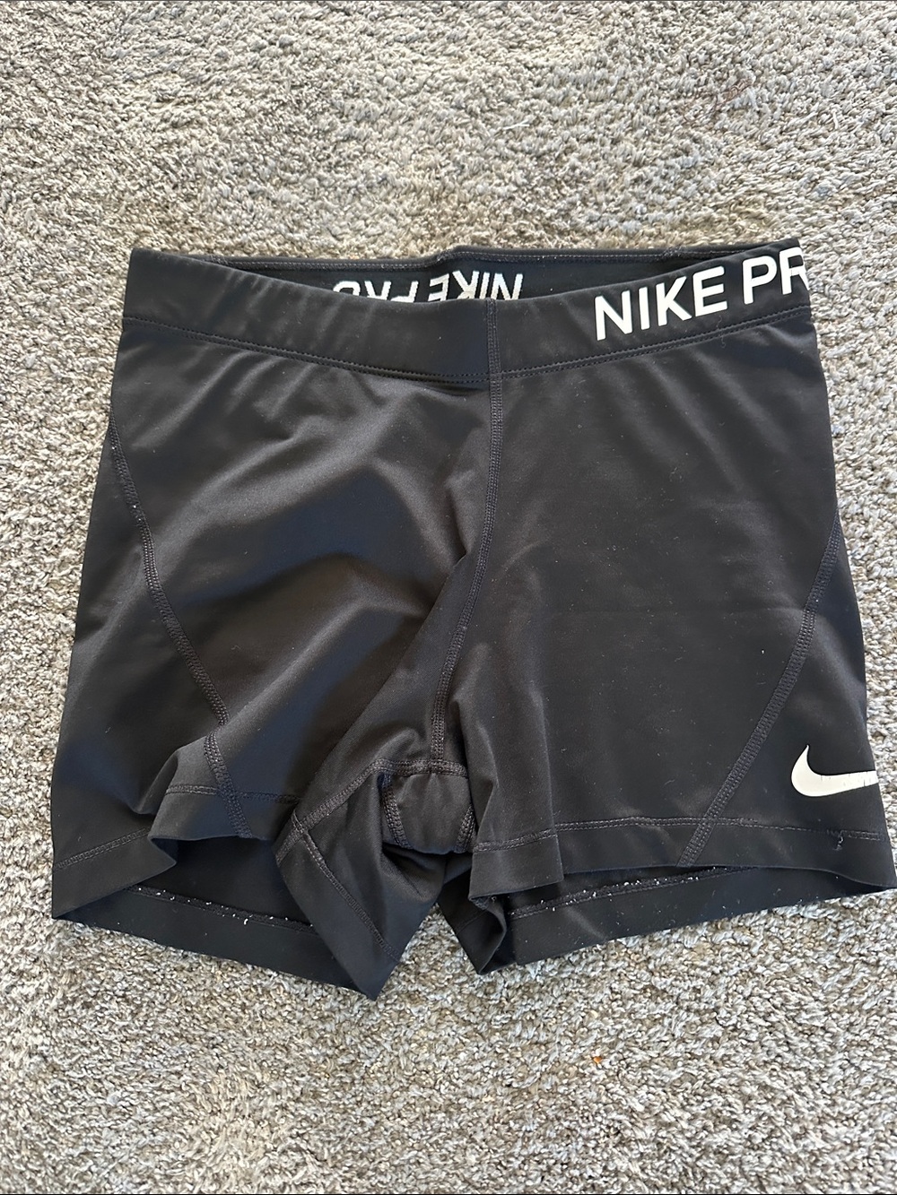 Nike Black Compression Training Shorts with White Swoosh